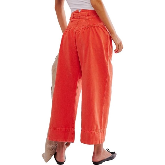 Free People Sweet Talk Chino Pants in Red Mango women size 4 NWOT - Picture 3 of 14